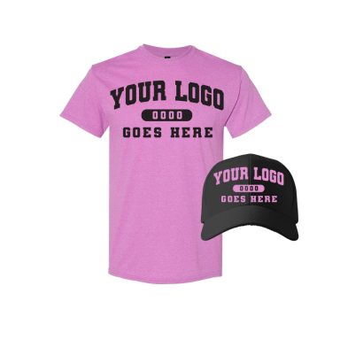 Combo GJK004 Black / Heather Radiant Orchid Tee